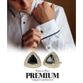 thumbnail image 3 of Vittorio Vico Men's Large Triangular Crystal Diamond Set Cufflinks: CL72XX Series, 3 of 154