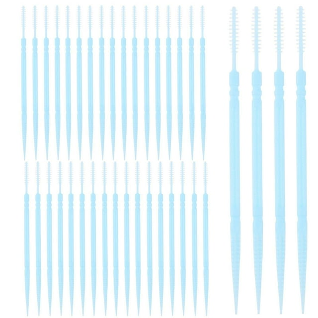 1060pcs Disposable Plastic Toothpicks Double-head Oral Care Interdental Floss Cleaners (Random Color)_Gift Of G
