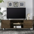 thumbnail image 6 of Walker Edison Thea Mid-Century Two-Door TV Stand for TVs up to 80", Dark Walnut, 6 of 21