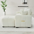 thumbnail image 5 of Wiilayok Chenille Modular Cloud Sofa,110" L Shaped Deep Seat Sofa Couch with Movable Ottoman,4 Seater Sectional Sofa for Living Room,Bedroom, Apartment,Beige, 5 of 9
