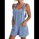 thumbnail image 3 of Cortos de Verano A para Mujer, Casuales Sin Mangas con Bolsillos Azul 4XL, 3 of 7