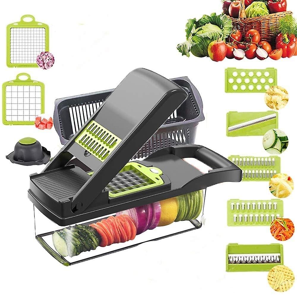 ShenMo Vegetable Chopper Slicer, Food Chopper Onion Dicer Veggie Slicer  Cutter With Multi-functional Interchangeable Blades Cheese Grater For  Garlic Carrot
