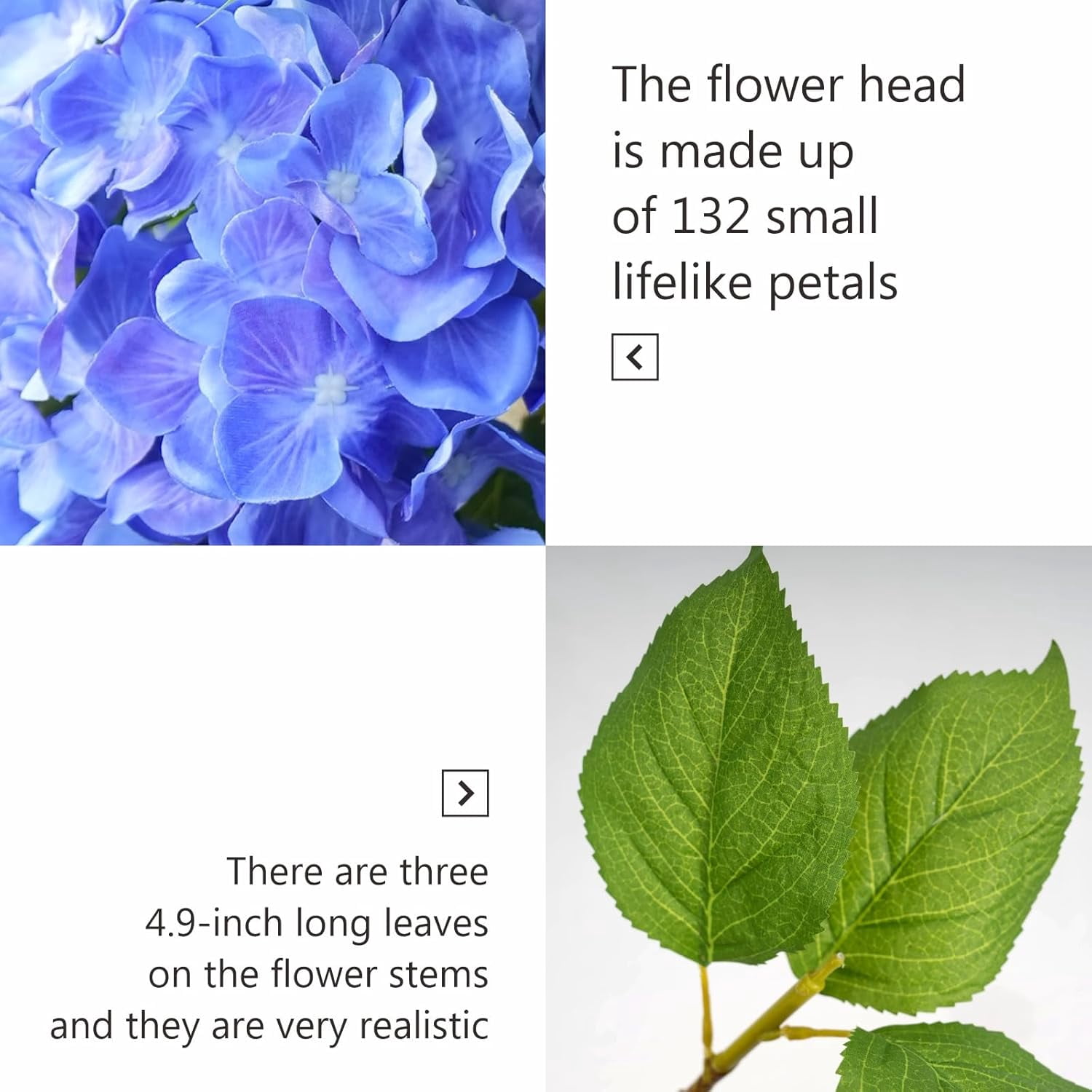 5pcs 18.5 Inch Realistic Hydrangea Artificial Flowers Faux Fake Silk Hydrangea Flowers with Stems for Bouquet Wedding Home Party Outdoor Centerpieces Decoration (Purple)