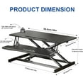 thumbnail image 4 of 38-inch Standing Desk Converter Height Adjustable Sit to Stand Up Workstation, Duals Monitor and Laptop Riser with Wide Keyboard Tray, for Home, School, Company, Black, 4 of 9