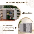 thumbnail image 2 of Potting Bench with Storage Cabinet and Metal Table Top for Outdoor Patio,Outdoor Work Station Table, 2 of 12