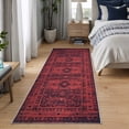 thumbnail image 3 of Bloom Rugs Washable Non-Slip 12 ft Runner - Red Traditional Bordered Runner for Entryway, Hallway, Bathroom, and Kitchen - Exact size: 2.5' x 12', 3 of 10