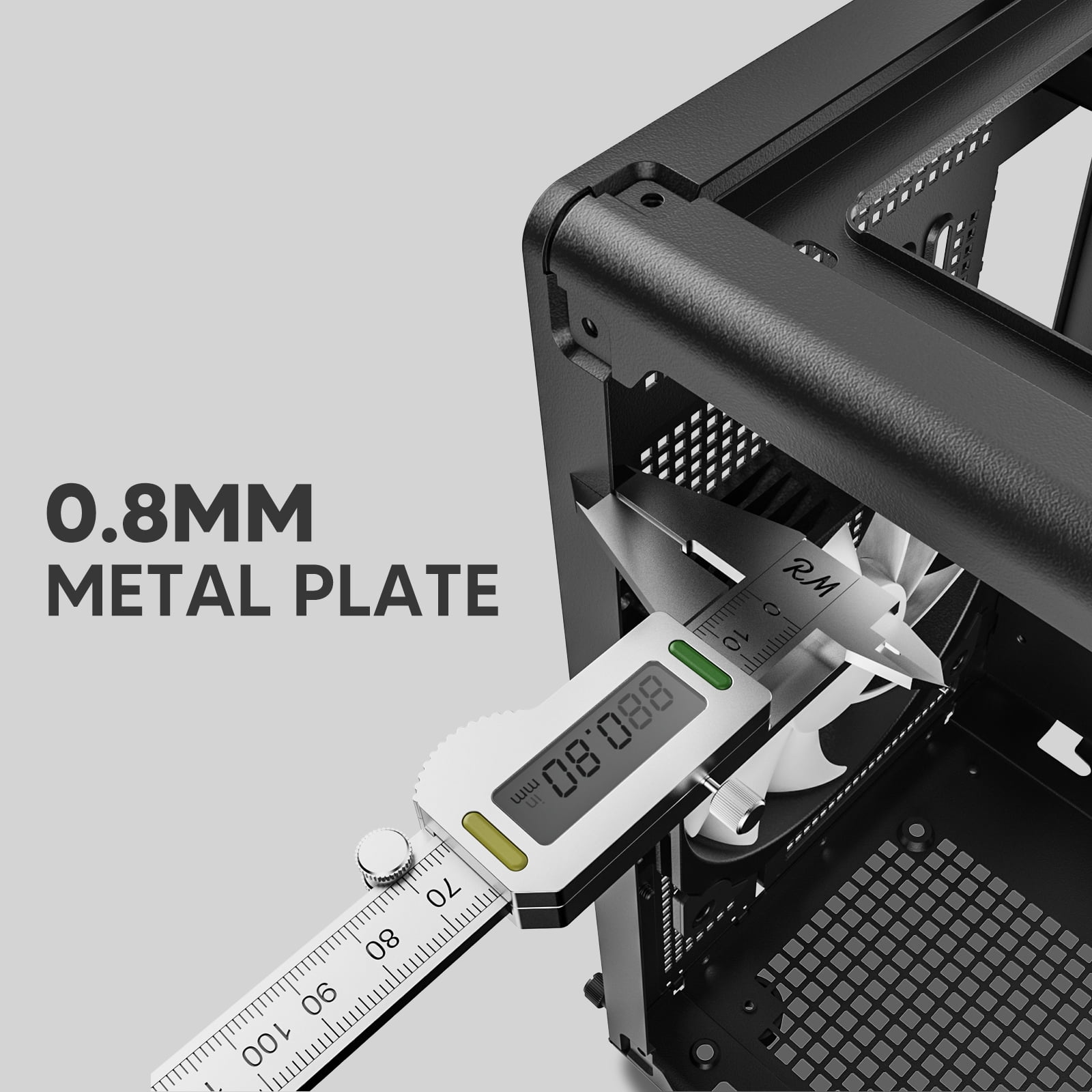 Vetroo M06 Micro-ATX/Mini-ITX Gaming PC Case, Compact High Airflow Mesh Mid Tower, Supports 5×120mm Fans & 240mm Liquid Cooling, GPU Up to 355mm, Adjustable PSU Mount, USB Type-C I/O - Black