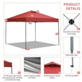 thumbnail image 4 of Ainfox 10 x 10 ft Pop up Canopy Tent with Weight Bags,Instant Outdoor Canopies,Shade Tents with Carrying Bag,Red, 4 of 8