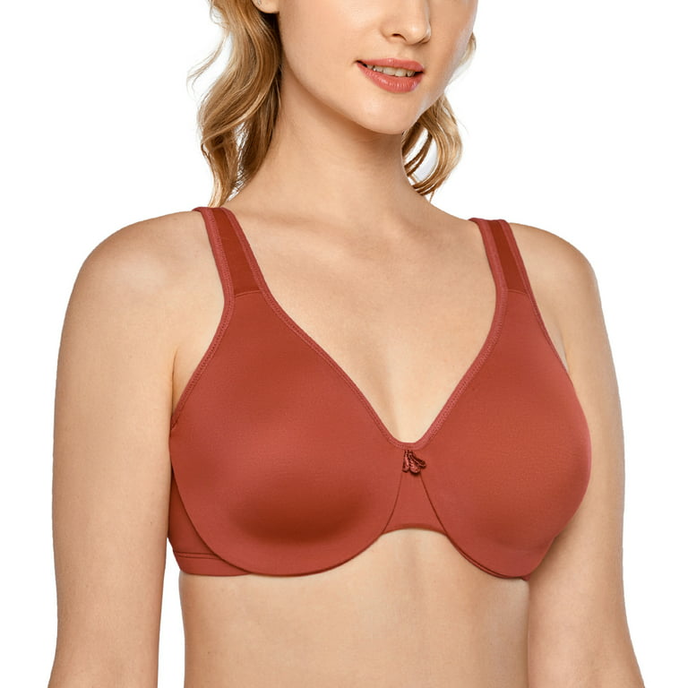 Delimira Women's Smooth Full Figure Large Busts Underwire Seamless Minimizer  Bra 