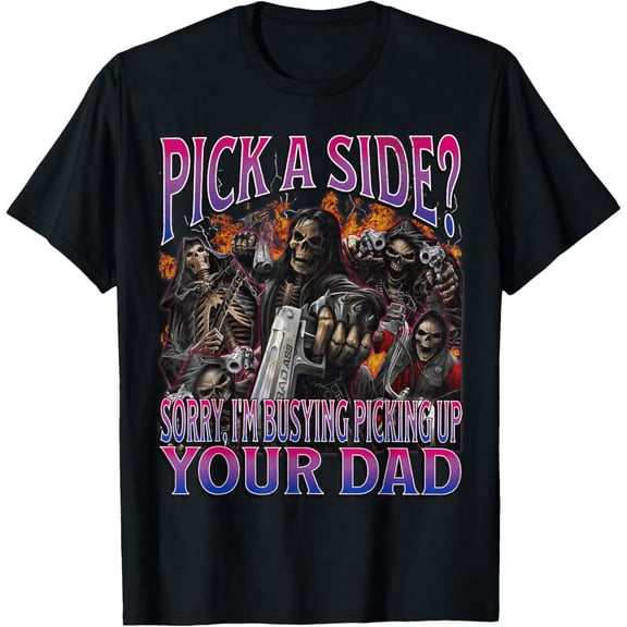 Velto Pick A Side? Bisexual Hard Skeleton Bootleg T-Shirt All Size S-5XL