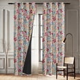 thumbnail image 4 of Vargottam Room Darkening Curtains - Meadow Bloom Pattern, Set of 2 Panels, 52" x 96" - Grommet-Top Blackout Window/Door Drapes for Bedroom, Nursery & Living Room - Multicolor, 4 of 9