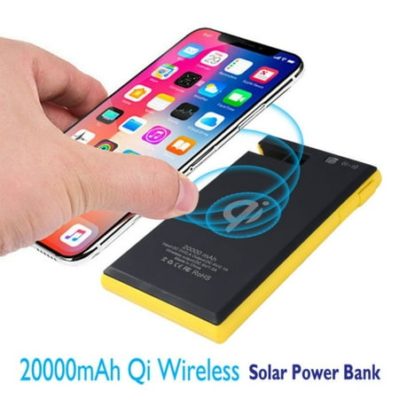 Wireless Solar Charger 10000mAh Portable Charger Fast Charging Power