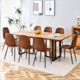 thumbnail image 2 of Wood Dining Table Set for 4,67" Dining Room Table Set,Rectangle Wood Dinner Tables Set with 4 Thick Cushion Upholstered Chairs,Kitchen Tables and Chairs Sets for 4 Easy Assembly, 2 of 7