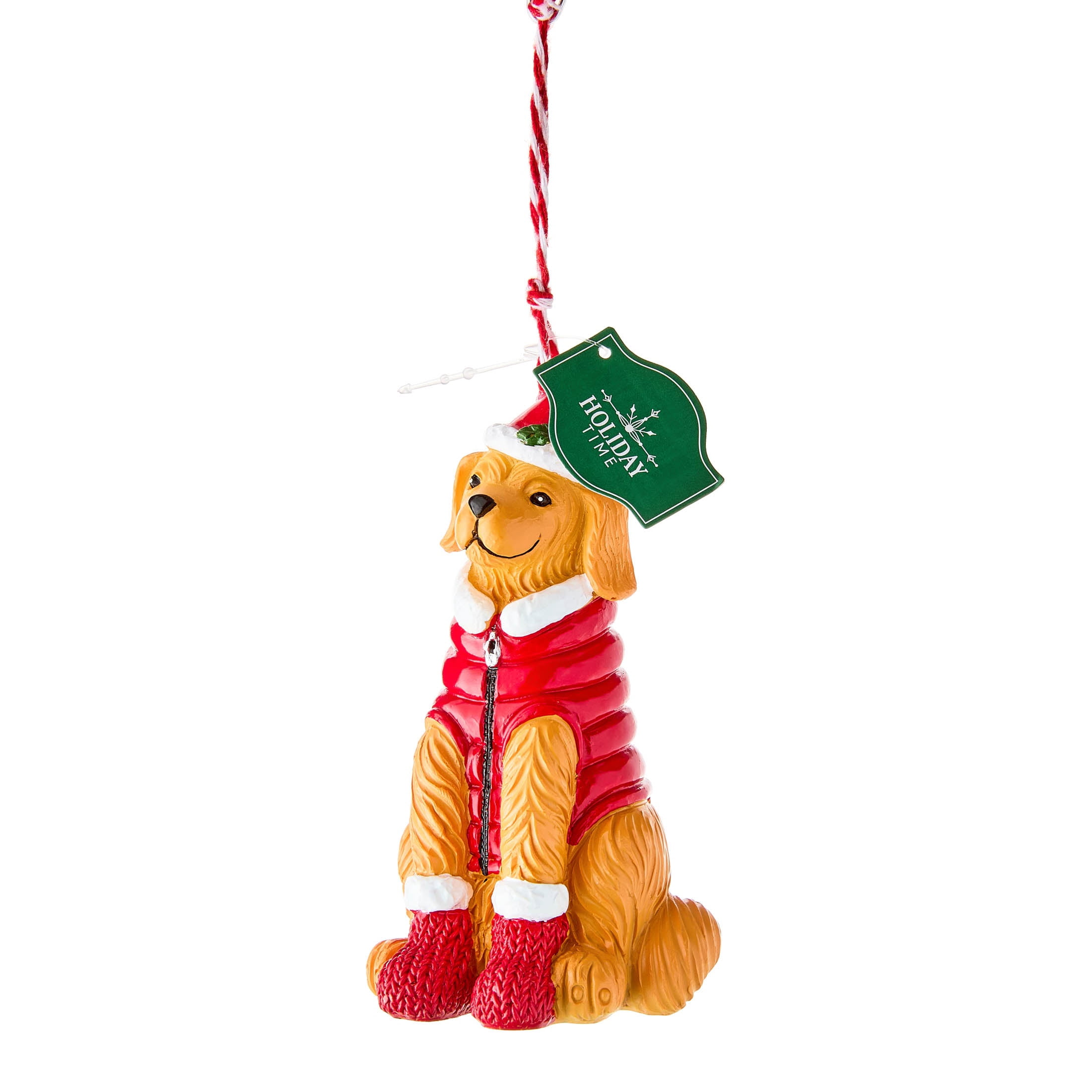 Brown Dog in Puffer Jacket Christmas Ornament, 4.5", by Holiday Time