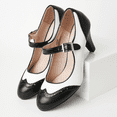 thumbnail image 3 of J. Adams Kym Mary Jane Shoes Women Oxford Pumps - Cute Low Kitten High Heels - Retro Vintage Shoes for Women 1950s Mary Janes Round Toe Shoe with Ankle Strap - Women Dress Shoes, 3 of 7