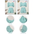 thumbnail image 5 of Girl Clothes Set 2 Piece Outfits Fashion Square Collar Puff Sleeve Crop Top Drawstring Pocket Shorts for Summer7-8Years, 5 of 6