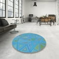 thumbnail image 3 of Ahgly Company Indoor Round Patterned Blue Ivy Blue Area Rugs, 7' Round, 3 of 6