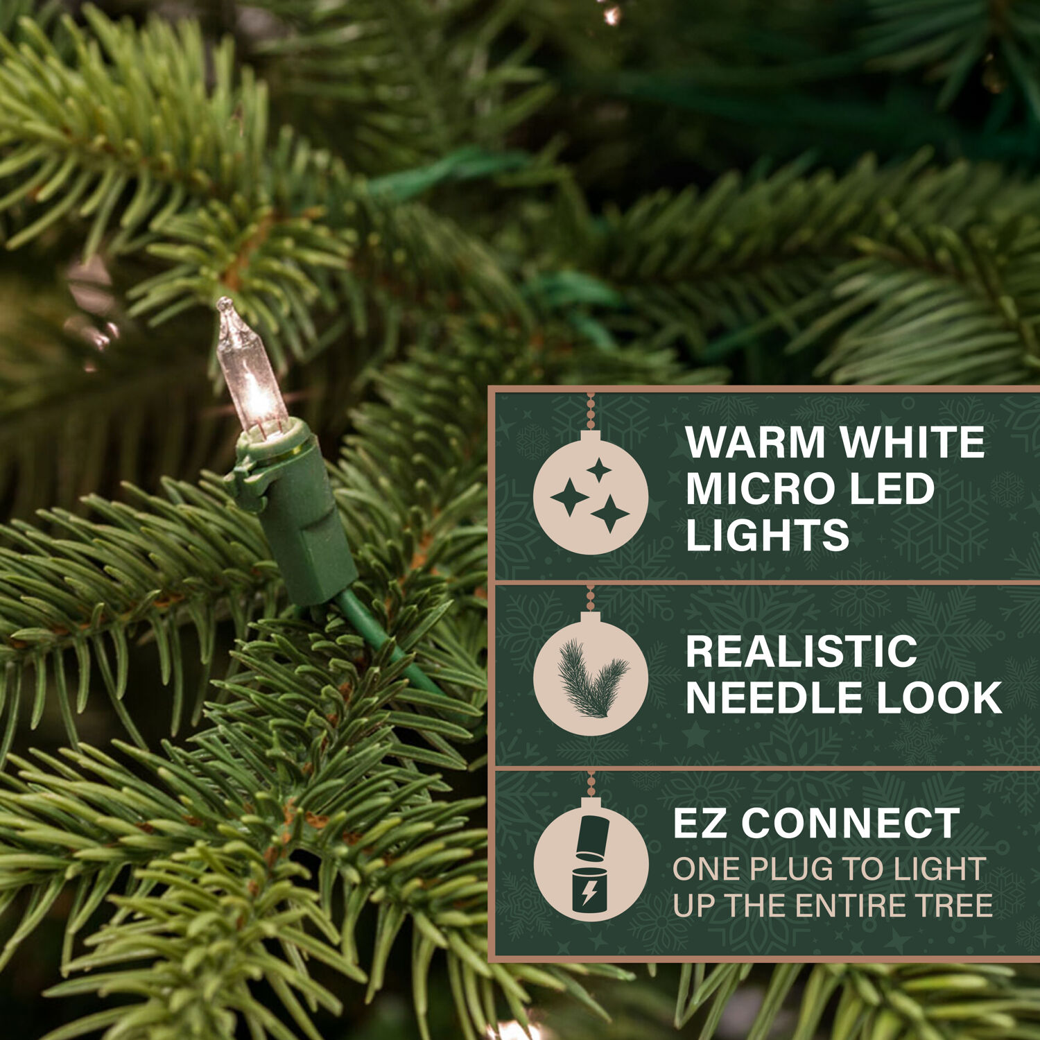 Fraser Hill Farm 12-Ft. Foxtail Pine Christmas Tree with White Incandescent Smart Lights, FFFX012-3GR