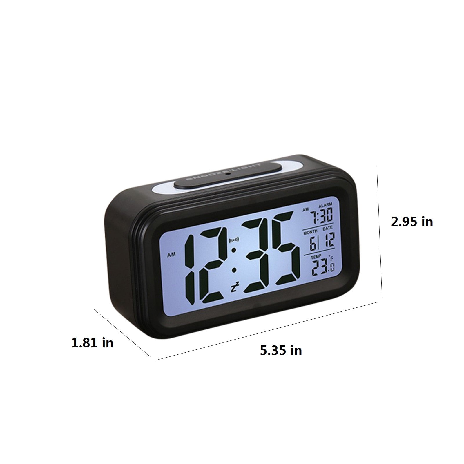 3 Set of Digital Alarm Clock With Background Lighting LCD Display Temperature Monitor Snooze Alarm With Smart Clock Calendar