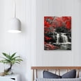 thumbnail image 4 of Nawypu  Black and White Red Waterfall Canvas Prints Wall Art For Bathroom Home Decor Modern Landscape Red Woods Pictures Printing Paintings for Bedroom, 4 of 5