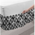 thumbnail image 2 of Geometric Bed Skirt, Minimalist Forms Shaping Internal Squares Mosaic Modern Design Repetition, Elastic Bedskirt Dust Ruffle Wrap Around for Bedding Decor, 4 Sizes, Black and White, by Ambesonne, 2 of 2
