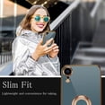 thumbnail image 5 of Case for iPhone XR Case 6.1" Silicone Electroplated Bumper Cover Ring Holder Stand Shockproof Impacted Holder Soft Flexible TPU Phone Cases - Gray, 5 of 17