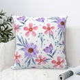 thumbnail image 6 of YFYANG Square Decorative Throw Pillow Case (Without Pillow Insert), Purple Watercolor Flowers Bedroom Sofa Car Cushion Cover, 22"x22", 6 of 9