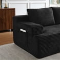 thumbnail image 5 of 96 Inch Modular Sectional Couches for Living Room, Modern Boneless Sofa, Upholstered Deep Seat Cloud Couch, Corduroy Comfy L-Shape Sofas Couches, No Assembly Required, Black (Right Facing Chaise), 5 of 7