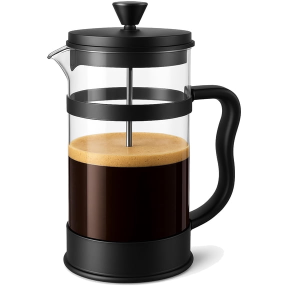 Utopia Kitchen Borosilicate Glass French Press Coffee Maker 34 Oz, Black
