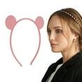 thumbnail image 2 of Unique Bargains 1 Pc Cute Frosted Bears Headbands for Women Pink, 2 of 6