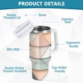 thumbnail image 2 of Yayeee 40oz Stainless Steel Tumbler with Straw and Handle Double-Wall Insulated Travel Water Bottle, Pink Geometric, 2 of 8