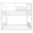 thumbnail image 5 of HOQBN Floor Bunk Bed Twin Over Twin,Metal Low Bunk Bed Frame with Storage Shelves and Storage Bag,White, 5 of 17