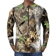 thumbnail image 3 of Realistic Tree Bark Camo Quarter Zip Pullover for Men, Long Sleeve Hunting Fishing Jersey with Moisture Wicking Quick Dry Fabric - Lightweight Outdoor Athletic Performance Tops Camel XL, 3 of 6