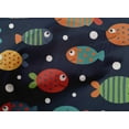 thumbnail image 3 of oneOone Cotton Cambric Dark Blue Fabric Dot & Fish Artistic Craft Projects Decor Fabric Printed By The Yard 56 Inch Wide, 3 of 4
