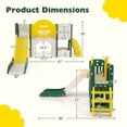 thumbnail image 3 of Costway 10 in 1 Toddler Slide Set with Magnetic Whiteboard, Telescope Ring Toss for Ages 3+ Green+Yellow, 3 of 10