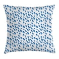 thumbnail image 1 of Home Decor Throw Pillow Cushion Cover, Raindrops Fall Autumn Ritual Climate Liquid Gravity Water Cycle Air Mass Image, Decorative Square Accent Pillow Case, 18 X 18 Inches, Blue White, by Ambesonne, 1 of 1