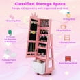 thumbnail image 7 of Topcobe Kids Jewelry Armoire Cabinet with Swivel Base and Lockable Universal Wheels, Kids Furniture for Bedroom-Pink, 7 of 7
