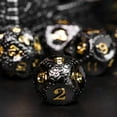thumbnail image 5 of Cusdie 7-Die Metal DND Dice Set, Cobblestone Metal Polyhedral D&D Dice Setfor DND Dungeons and Dragons TTRPG Role Playing Games, 5 of 5