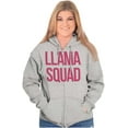 thumbnail image 3 of Llama Squad Save The Drama Alpaca BFF Zip Hoodie Sweatshirt Women Brisco Brands X, 3 of 6