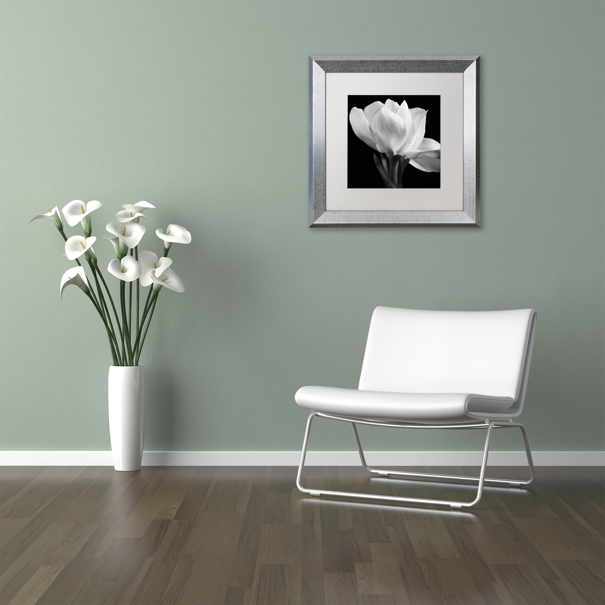 Michael Harrison 'Gardenia' Matted Framed Art