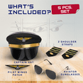 thumbnail image 2 of Dress Up America Pilot Costume Set - Airline Pilot Dress Up Accessory Set for Kids, 2 of 6
