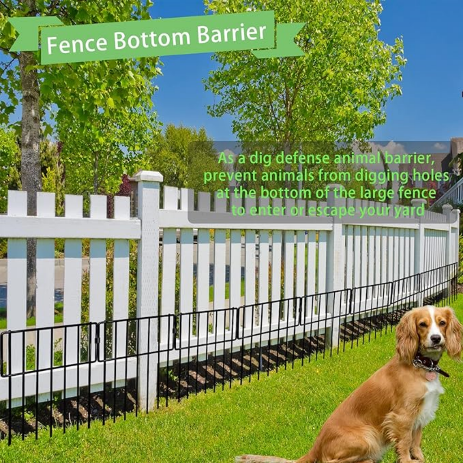 Animal Barrier, 19 Pack No Dig Decorative Fences, 17in(H) x19ft(L) Rustproof Metal Wire Small Garden Fence Border for Dogs Rabbits