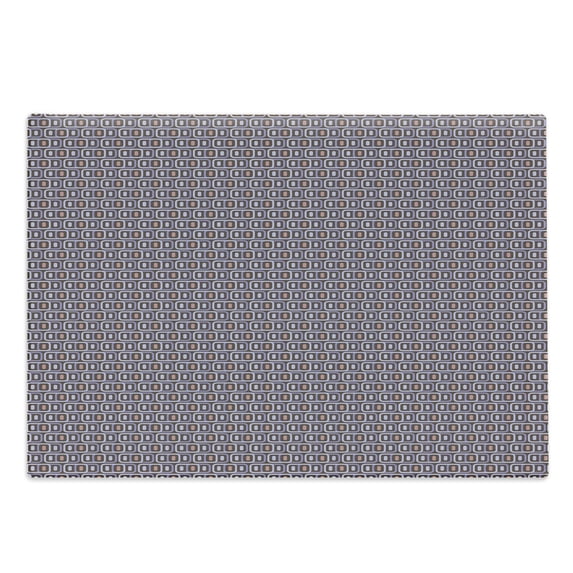 Abstract Cutting Board, Retro Repetitive Pattern with Geometric Motifs, Decorative Tempered Glass Cutting and Serving Board, in 3 Sizes, by Ambesonne