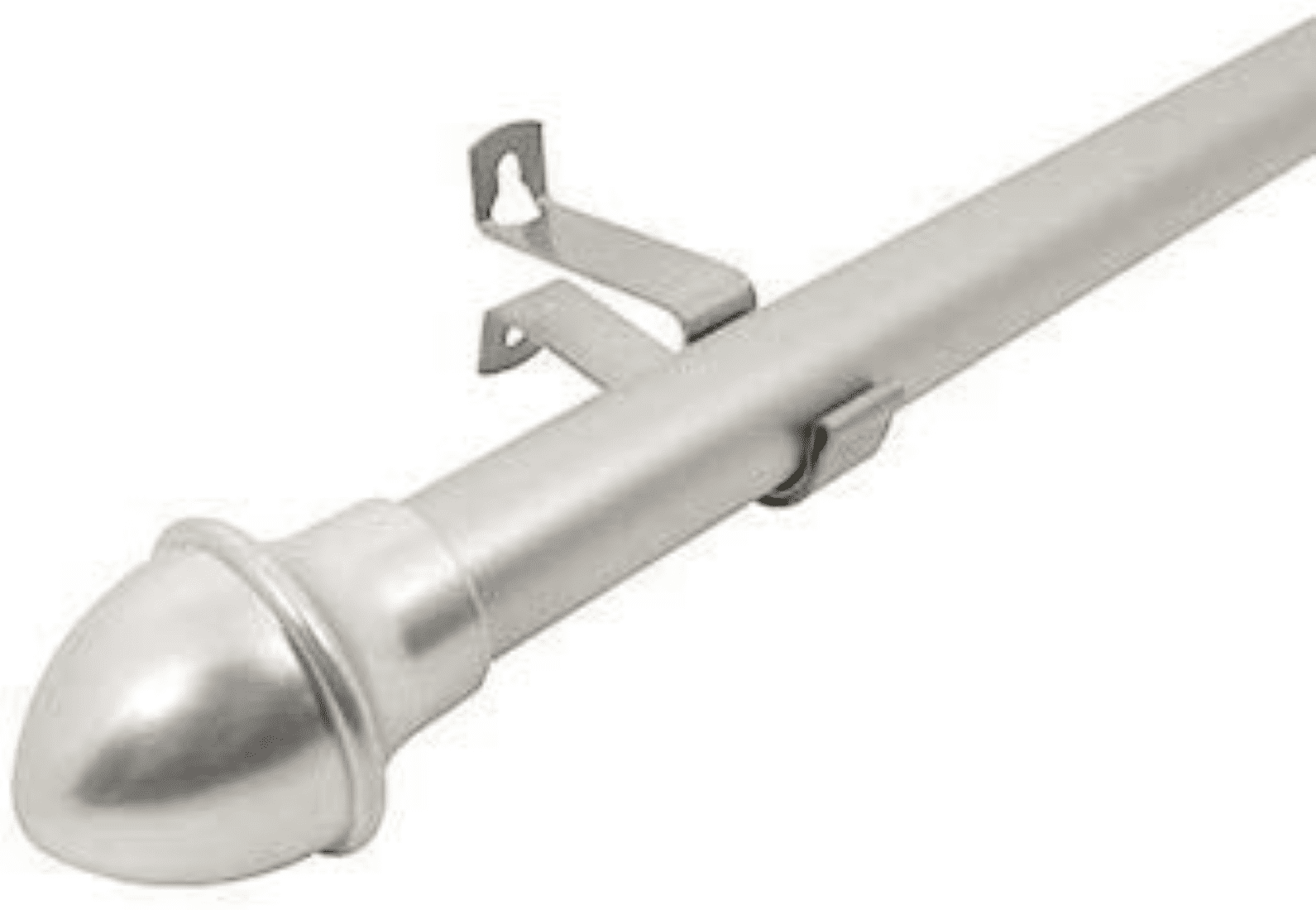 Graber 7/16-Inch Round Nickel Cafe Curtain Rod for windows 28 to 48 Inches (Adjustable Width, Nickel) by Spring Window Fashions