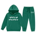 thumbnail image 5 of Kids Sweatsuit Set for Girls 2 Piece Long Sleeve Green Tracksuit Pullover Hoodie Sweatpants Set Warm Fall Winter Clothes 8-9 Years Girls Outfits, 5 of 5