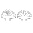 thumbnail image 4 of HEALEEP Crown Silver Rhinestone Women Birthday Party Engagement 2Pcs 5.5x5.1x1.9In, 4 of 8