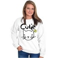 thumbnail image 3 of Crazy Cat Lady Cutie Feline Kitty Women Crewneck Sweatshirt Brisco Brands M, 3 of 6
