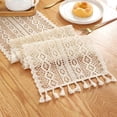 thumbnail image 4 of Hotian Macrame Knit Fall Table Runner with Tassel for Kitchen Dining and Home Decor Beige 63"x9.5", 4 of 5