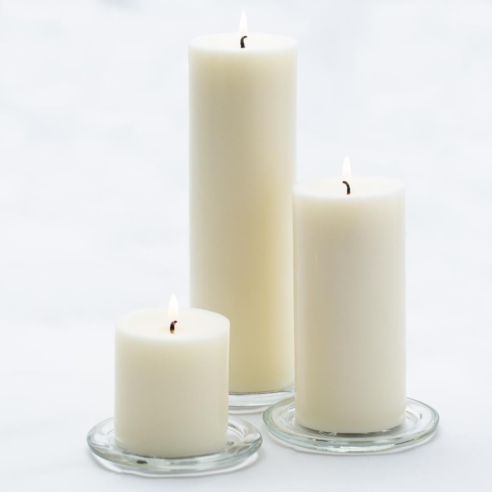 Richland Pillar Candles Light Ivory 3" x 3" Set of 24 Home Wedding Event Decor 