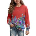 thumbnail image 2 of Boys Sweatshirts Kids Christmas Fleece Crew Neck Hoodless Sweatshirt Long Sleeve Pullover Red 13-14 Years, 2 of 4